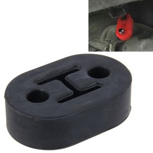 Universal Car Two Holes Adjustable Rubber Mounting Bracket Exhaust Tube Hanging Rubber Tube Car Exhaust Pipe Hanging Shackle Hanging Exhaust Hanging From Ear (Black)