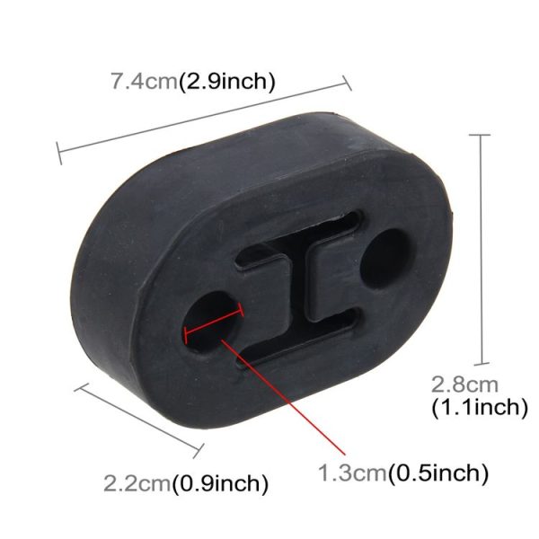Universal Car Two Holes Adjustable Rubber Mounting Bracket Exhaust Tube Hanging Rubber Tube Car Exhaust Pipe Hanging Shackle Hanging Exhaust Hanging From Ear (Black) - Image 3