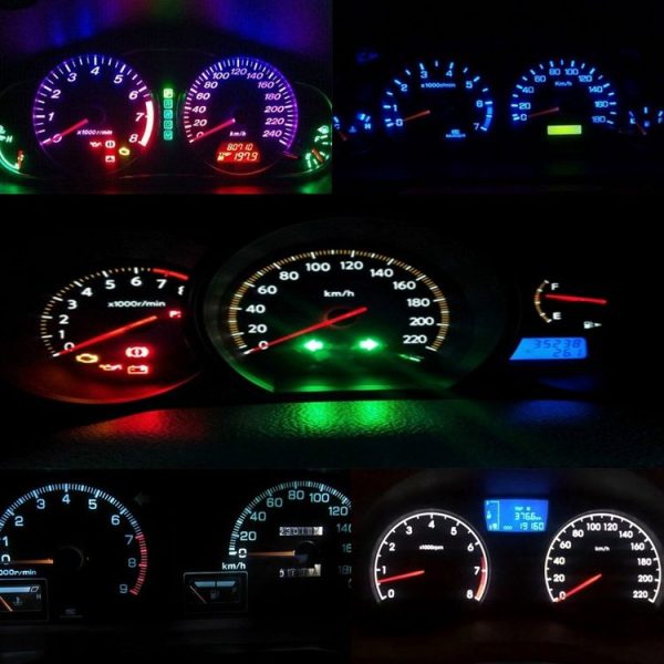 10PCS 2W T4.2 Wedge Instrument Panel LED Light Dashboard Gauge Cluster Indicator Lamp Bulb (Green Light) - Image 7
