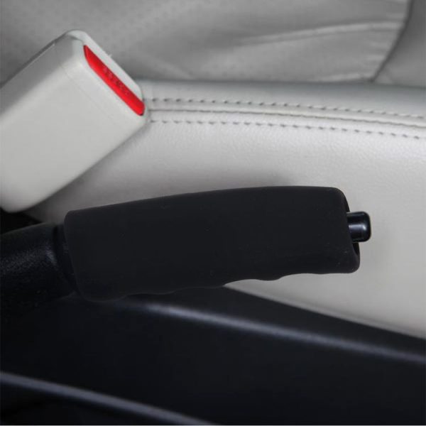 Rubber Car Hand Brake Cover Shift Knob Gear Stick Cushion Cover Car Accessory Interior Decoration Pad (Black)