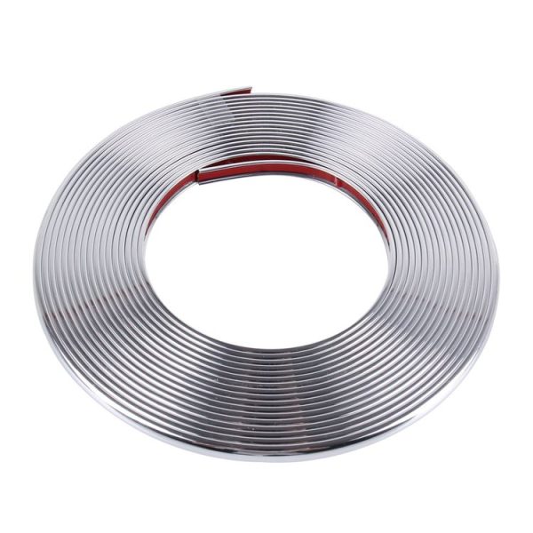 2m High Quality Car Headlight External Frame Decorative Strip Car Wheel Hub Trim Mouldings Shining Decoration Strip Automobile Network Decorative Strip (Silver) - Image 3
