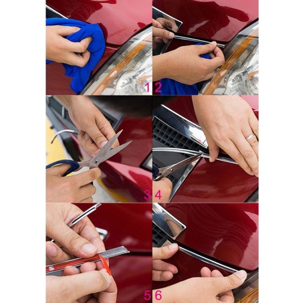 2m High Quality Car Headlight External Frame Decorative Strip Car Wheel Hub Trim Mouldings Shining Decoration Strip Automobile Network Decorative Strip (Silver) - Image 7