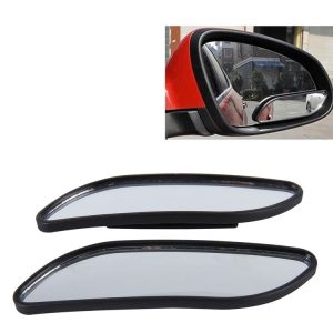 3R-067 2 PCS Car Blind Spot and Wide Rear View Wide Angle Adjustable Mirror (Black)