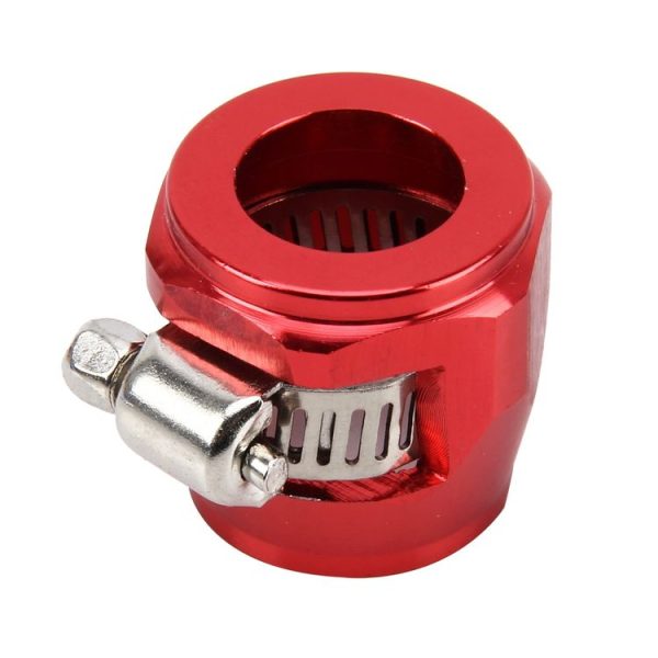 AN10 Car Performance Aluminum Accessories Adapter Nitrite Hose Finisher Adapter Nylon Braided Hose Clamp Red Finish, Random Color Delivery