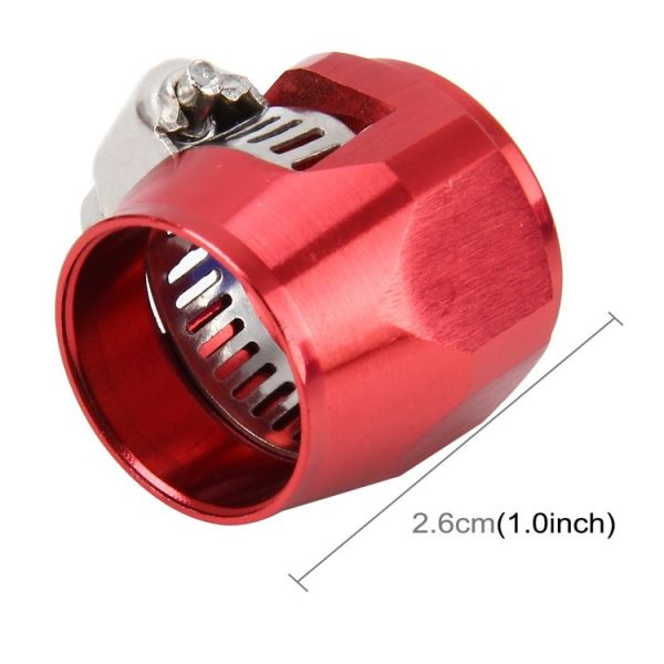 AN10 Car Performance Aluminum Accessories Adapter Nitrite Hose Finisher Adapter Nylon Braided Hose Clamp Red Finish, Random Color Delivery - Image 3