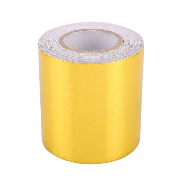 5m Exhaust Wrap Auto Motor Exhaust Heat Shield Aluminum Foil Paper Heat Resistant Wrap (Gold) - Image 3