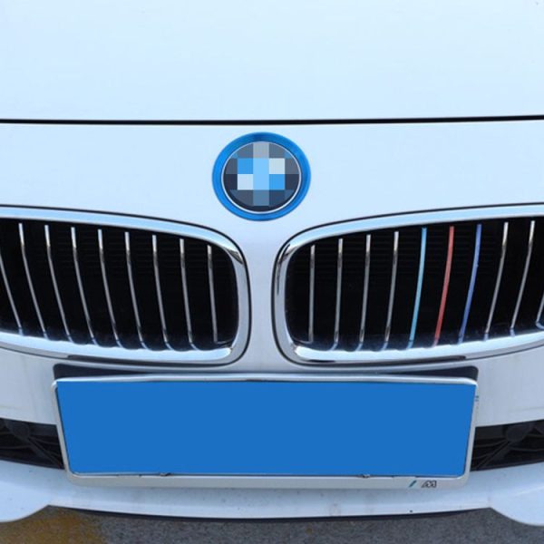 2 PCS Car Logo Decorative Circle Steering Wheel Decoration Ring Sticker Logo Car Styling Modification Car Front Logo Ring Decoration Rear Cover Trim Hood Emblem Rings for BMW 5 Series (Blue) - Image 6