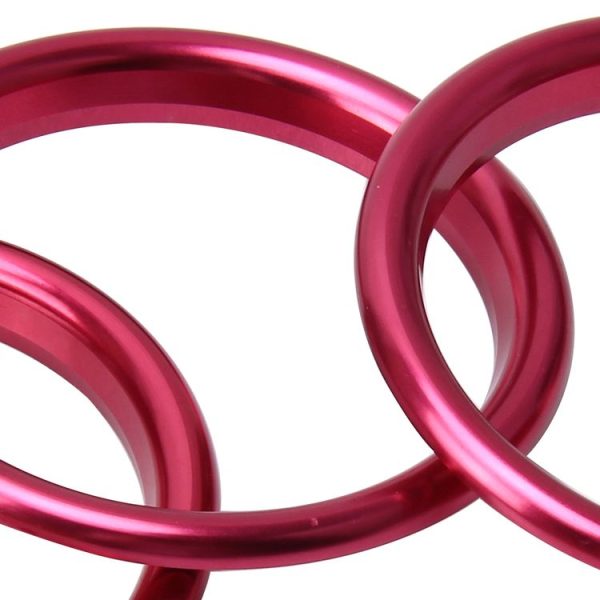 4 PCS Car Outlet Decorative Rings Aluminum Alloy Air Outlet Chrome Trim Ring Car Dashboard Air Vents Cover Sticker Decoration for Audi A3 (Magenta) - Image 4