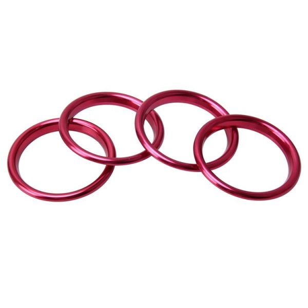 4 PCS Car Outlet Decorative Rings Aluminum Alloy Air Outlet Chrome Trim Ring Car Dashboard Air Vents Cover Sticker Decoration for Audi A3 (Magenta) - Image 6