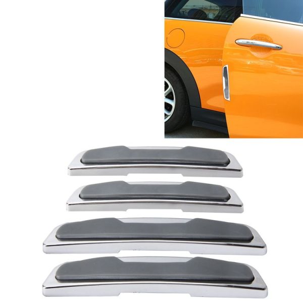 4 PCS Car Door Side Guard Anti Crash Strip Car Exterior Avoid Bumps Collsion Impact Protector Fashion Design Car Sticker (Grey)