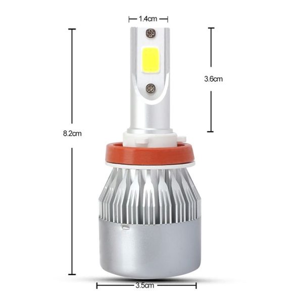 2 PCS H8 / H9 / H11 18W 1800 LM 8000K IP68 Casnbus Constant Current Car LED Headlight with 2 COB Lamps, DC 9-36V (Ice Blue Light) - Image 3