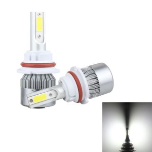 2 PCS 9007 18W 1800 LM 6000K IP68 Casnbus Constant Current Car LED Headlight with 2 COB Lamps, DC 9-36V (White Light)