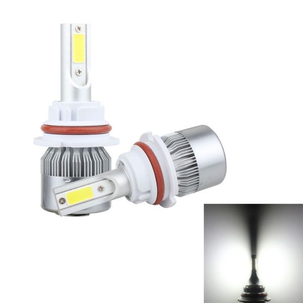 2 PCS 9007 18W 1800 LM 6000K IP68 Casnbus Constant Current Car LED Headlight with 2 COB Lamps, DC 9-36V (White Light)