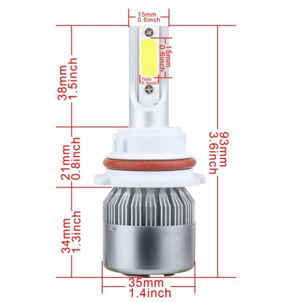 2 PCS 9007 18W 1800 LM 6000K IP68 Casnbus Constant Current Car LED Headlight with 2 COB Lamps, DC 9-36V (White Light) - Image 3
