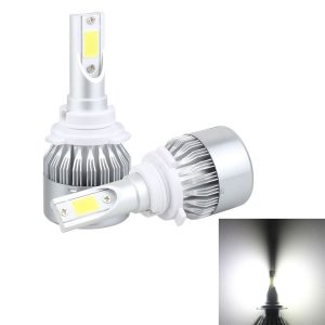 2 PCS 9006 18W 1800 LM 6000K IP68 Casnbus Constant Current Car LED Headlight with 2 COB Lamps, DC 9-36V (White Light)