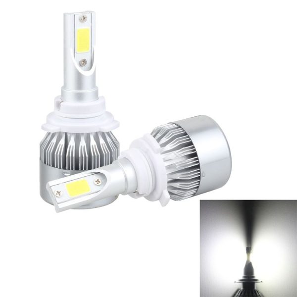 2 PCS 9006 18W 1800 LM 6000K IP68 Casnbus Constant Current Car LED Headlight with 2 COB Lamps, DC 9-36V (White Light)
