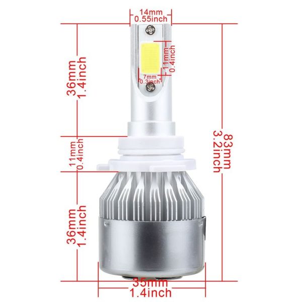 2 PCS 9006 18W 1800 LM 6000K IP68 Casnbus Constant Current Car LED Headlight with 2 COB Lamps, DC 9-36V (White Light) - Image 3