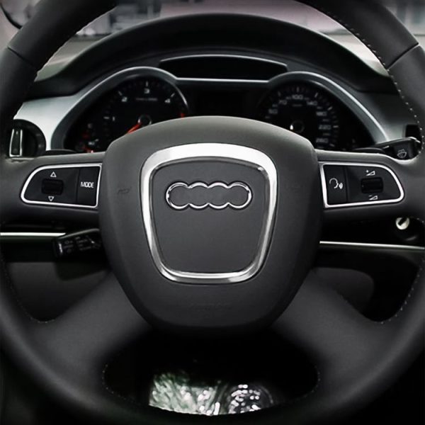 Car Auto Steering Wheel Decorative Ring Cover Trim Sticker Decoration for Audi (Silver)