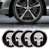 4 PCS Car-Styling Skull Pattern Wheel Hub Decorative Sticker, Diameter: 5.8cm