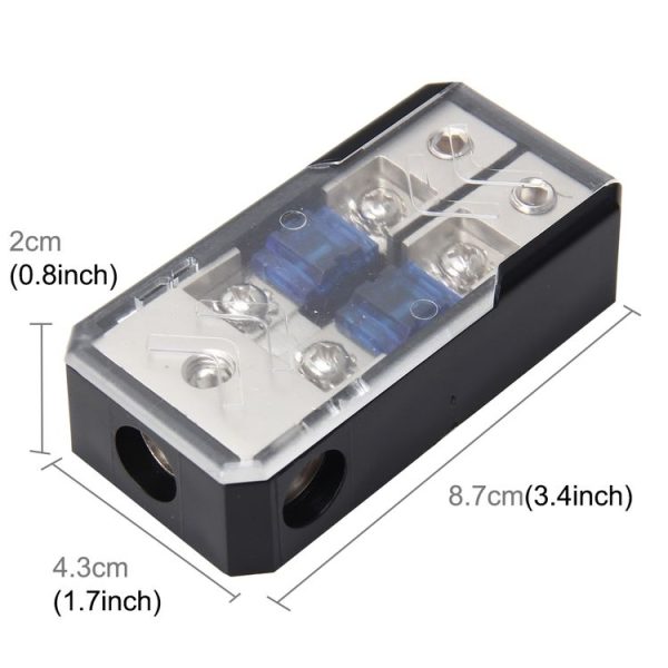 Car Stereo Car Audio Fuse Holder Insurance 60A Car Audio Fuse Holder 1 in 2 Ways Car Auto Fuse Holder Blade Fuse Holder for Car Audio - Image 2