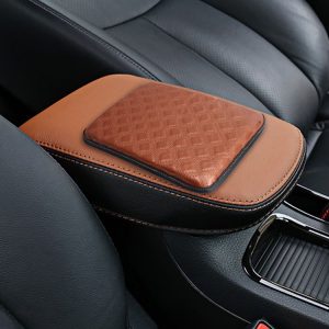 Universal Comfortable Automotive Armrest Mats Car Armrests Cover Vehicle Center Console Arm Rest Seat Box Soft Mats Cushion, Size: 29.5*21cm (Brown)
