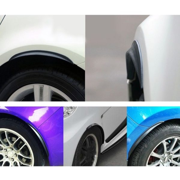 2 PCS 45cm Car Stickers Rubber Large Round Arc Strips Universal Fender Flares Wheel Eyebrow Decal Sticker Eyebrow Car-covers Black Striped Round Arc Strips - Image 6