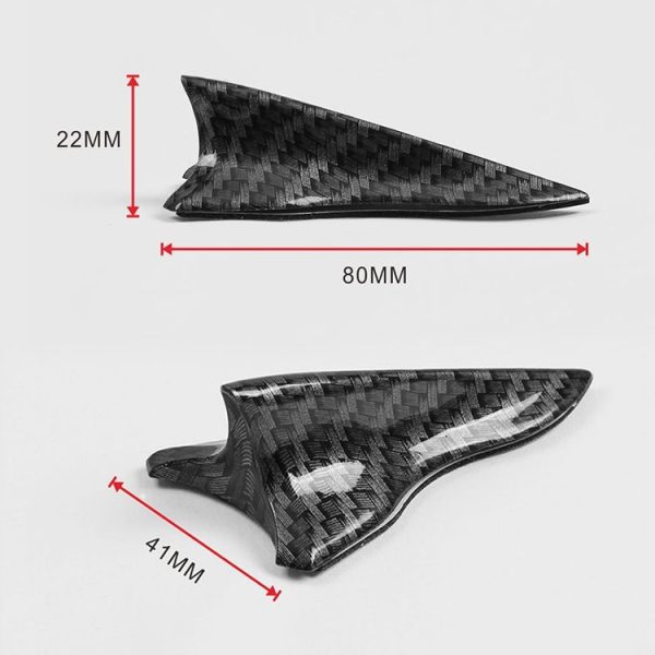 10 PCS Universal Car Carbon Fiber Shark Fin Diffuser Vortex Generator Roof Spoiler - Image 5