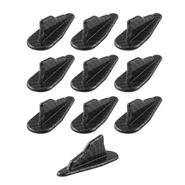 10 PCS Universal Car Carbon Fiber Shark Fin Diffuser Vortex Generator Roof Spoiler - Image 2