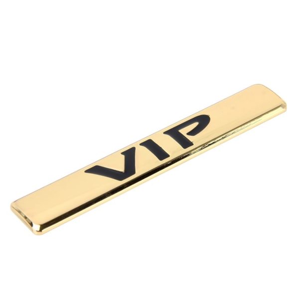 Auto VIP Sticker VIP Label Car Stickers 3D Metal Fashion VIP Logo Car Stickers, Size: 9.5*1.5cm (Gold) - Image 2