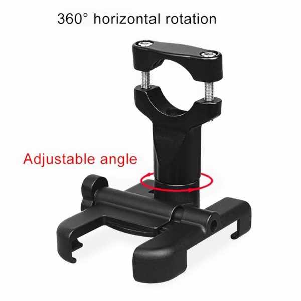 Motorcycle Handlebar Aluminum Alloy Phone Bracket, Suitable for 60-100mm Device (Black) - Image 4