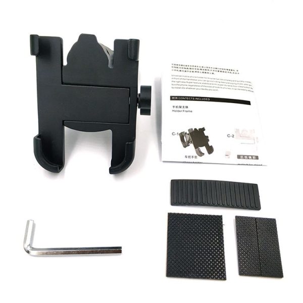 Motorcycle Handlebar Aluminum Alloy Phone Bracket, Suitable for 60-100mm Device (Black) - Image 6