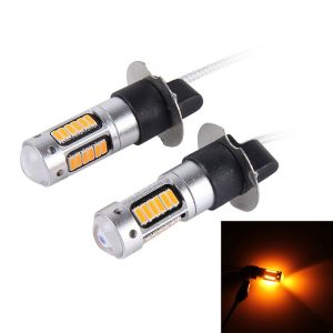 2 PCS H3 10W 30 SMD-4014 LEDs Car Fog Light, DC 12V (Orange Light)