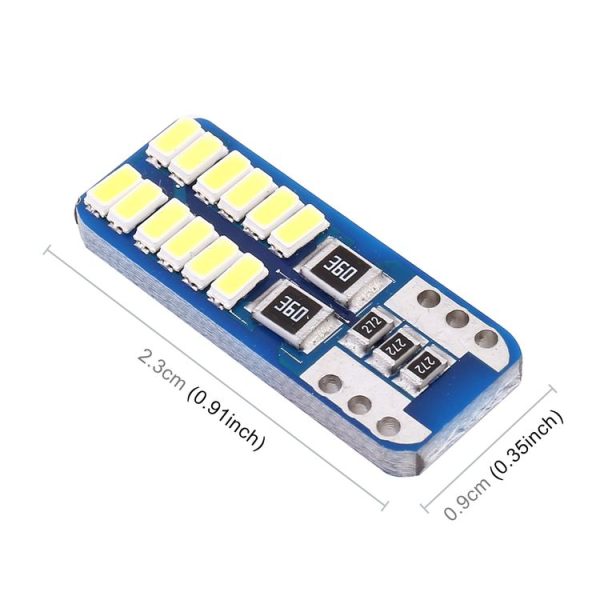 2 PCS T10 / W5W / 168 / 194 DC12V 1.4W 6000K 90LM 12LEDs SMD-3014 Car Reading Lamp Clearance Light, with Decoder - Image 4