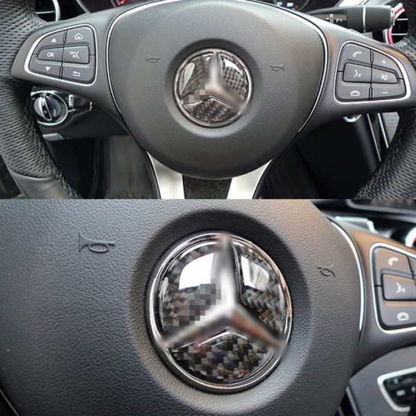 Car Carbon Fiber Steering Wheel Decorative Sticker for Mercedes-Benz GLA 2015-2018 - Image 6