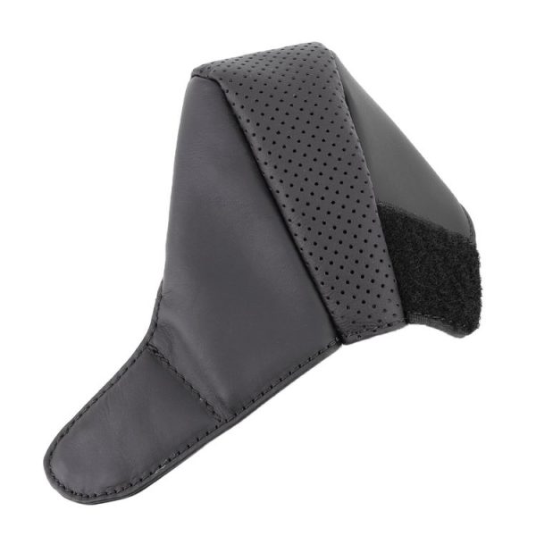 Universal Nonslip Breathable Genuine Leather Car Gear Shift Knob Cover (Black) - Image 4