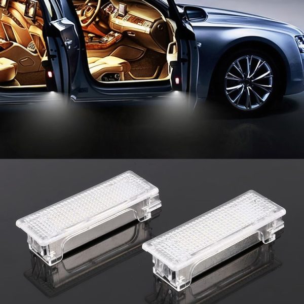 2 PCS LED Car DC 12V 1.5W 6000K 100LM Door Lights 18LEDs SMD-3528 Lamps for BMW E81 (White Light)