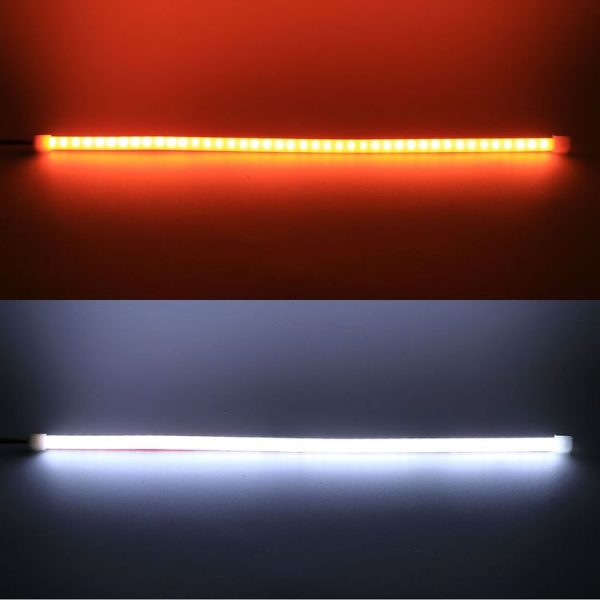 2 PCS 30cm DC12V 3.2W Ultra-thin Car Auto Double Colors Turn Lights / Running Lights (Turn Lights: Yellow Light; Running Lights: White Light) - Image 8