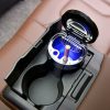Multi-function Portable Creative LED Car Cigarette Ash Tray Ashtray with Clock (Silver) - Image 12