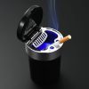 Multi-function Portable Creative LED Car Cigarette Ash Tray Ashtray with Clock (Silver) - Image 2