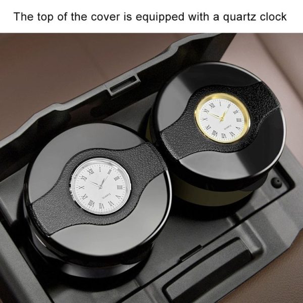 Multi-function Portable Creative LED Car Cigarette Ash Tray Ashtray with Clock (Silver) - Image 9
