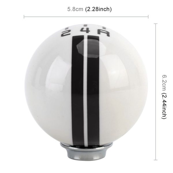 Universal Vehicle Ball Shape Modified Resin Shifter Manual 5-Speed Gear Shift Knob (Black) - Image 3