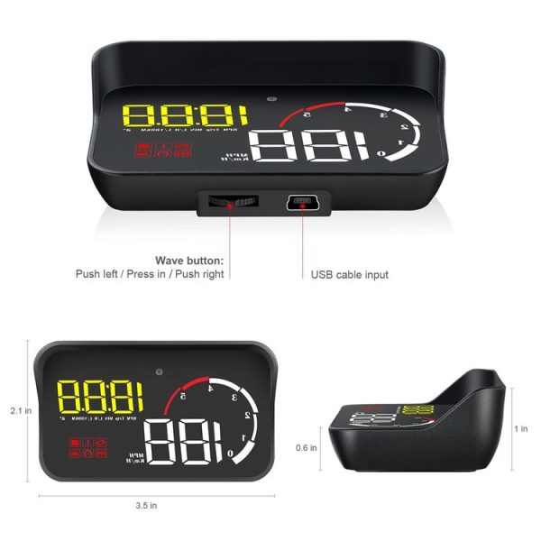 M10 3.5 inch Universal Car OBD2 HUD Vehicle-mounted Head Up Display (Blue) - Image 4