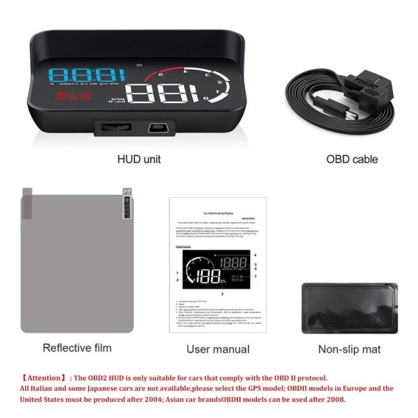 M10 3.5 inch Universal Car OBD2 HUD Vehicle-mounted Head Up Display (Blue) - Image 7
