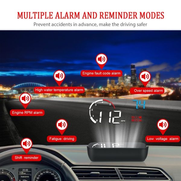 M10 3.5 inch Universal Car OBD2 HUD Vehicle-mounted Head Up Display (Blue) - Image 8