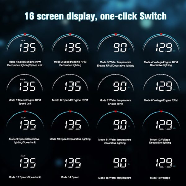 M8 3.5 inch Universal Car OBD2 HUD Vehicle-mounted Head Up Display - Image 4