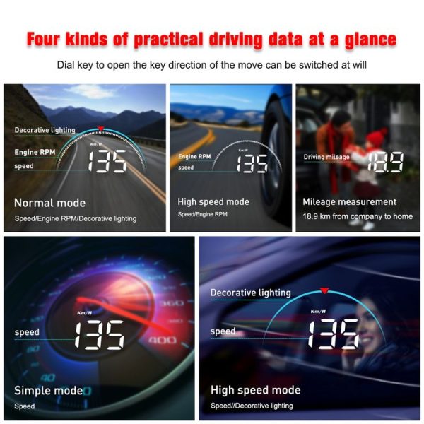 M8 3.5 inch Universal Car OBD2 HUD Vehicle-mounted Head Up Display - Image 6
