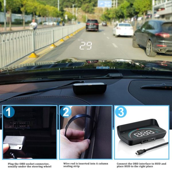 M8 3.5 inch Universal Car OBD2 HUD Vehicle-mounted Head Up Display - Image 7
