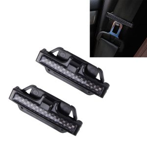 DM-013 2PCS Universal Fit Car Seatbelt Adjuster Clip Belt Strap Clamp Shoulder Neck Comfort Adjustment Child Safety Stopper Buckle (Black)