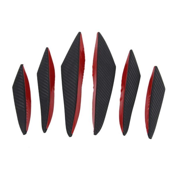 6 PCS Universal Carbon Fiber Style Car Front Bumper Body Spoiler Lip Splitter Protector Bar Strip Guard Sticker - Image 2