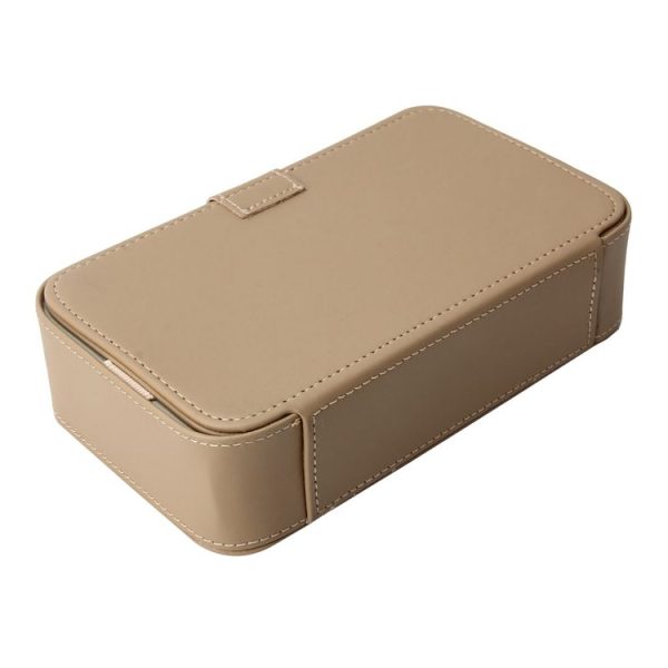 Universal Car Facial Tissue Box Case Holder Tissue Box Fashion and Simple Paper Napkin Bag with Napkin (Khaki) - Image 3